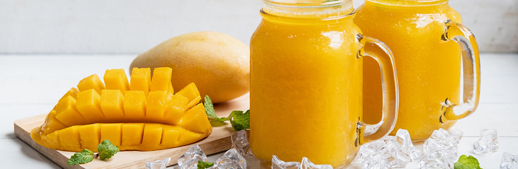 Smoothie de mango con Proteína de Albúmina de Huevo San Juan sabor vainilla