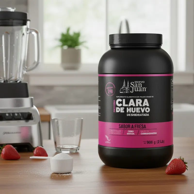 Bote de proteína de clara de huevo deshidratada