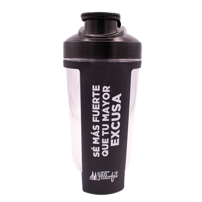 Vaso para proteína con frase color negro