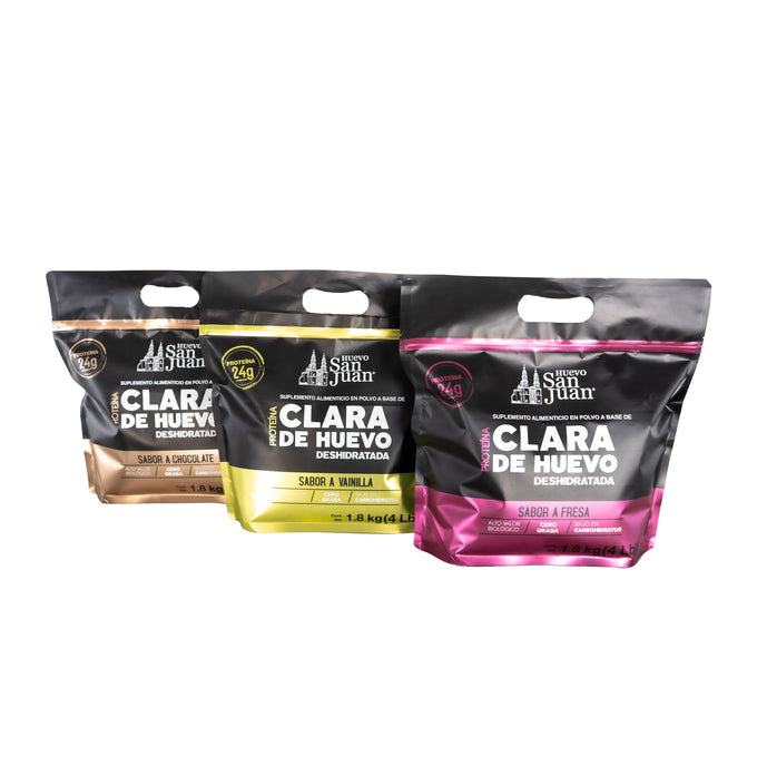 Bolsas de proteína sabores fresa vainilla chocolate